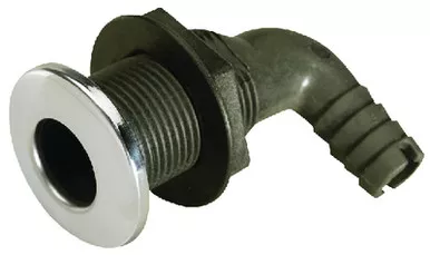 1-1/8 Inch Stainless Steel Covered 90 Degree Thru-Hull Hose Fitting for Boats