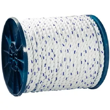 1/2 Inch x 600 Ft Premium Three Strand Twisted Nylon Rope Spool for Boats