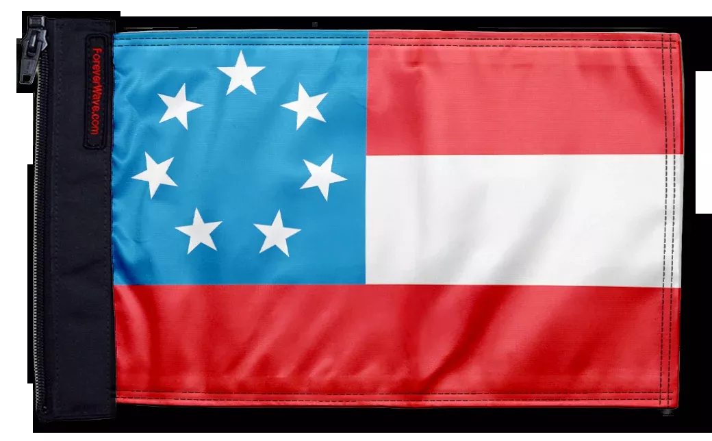 1st Confederate 7 Star 12"x18" Forever Wave Flag for Jeep Wrangler JKU 4-Door 2007-2018
