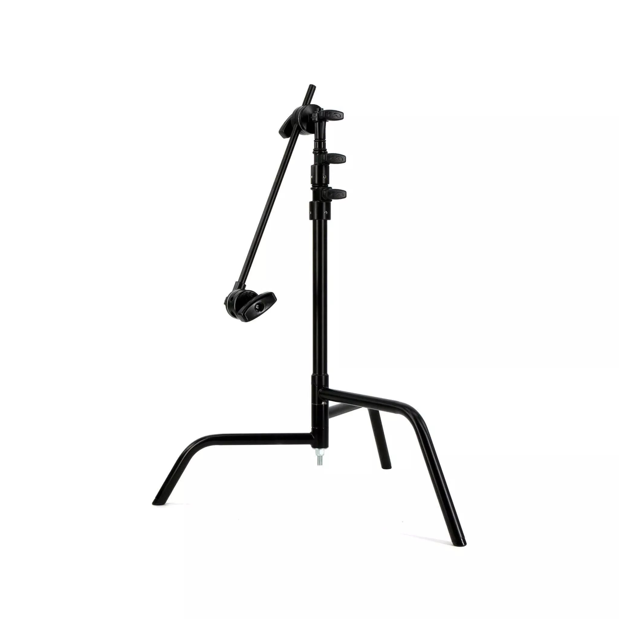 20" Double Riser Spring Loaded Folding C-Stand w/Grip Head & Arm Black
