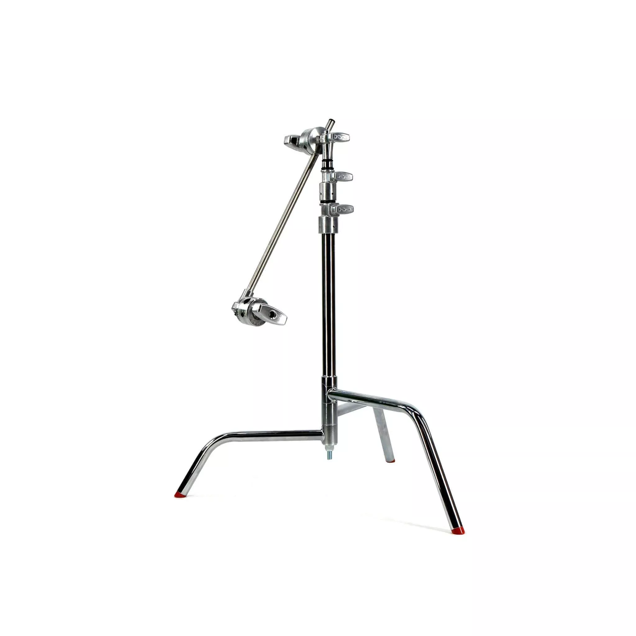 20" Double Riser Spring Loaded Folding C-Stand w/Grip Head & Arm Chrome