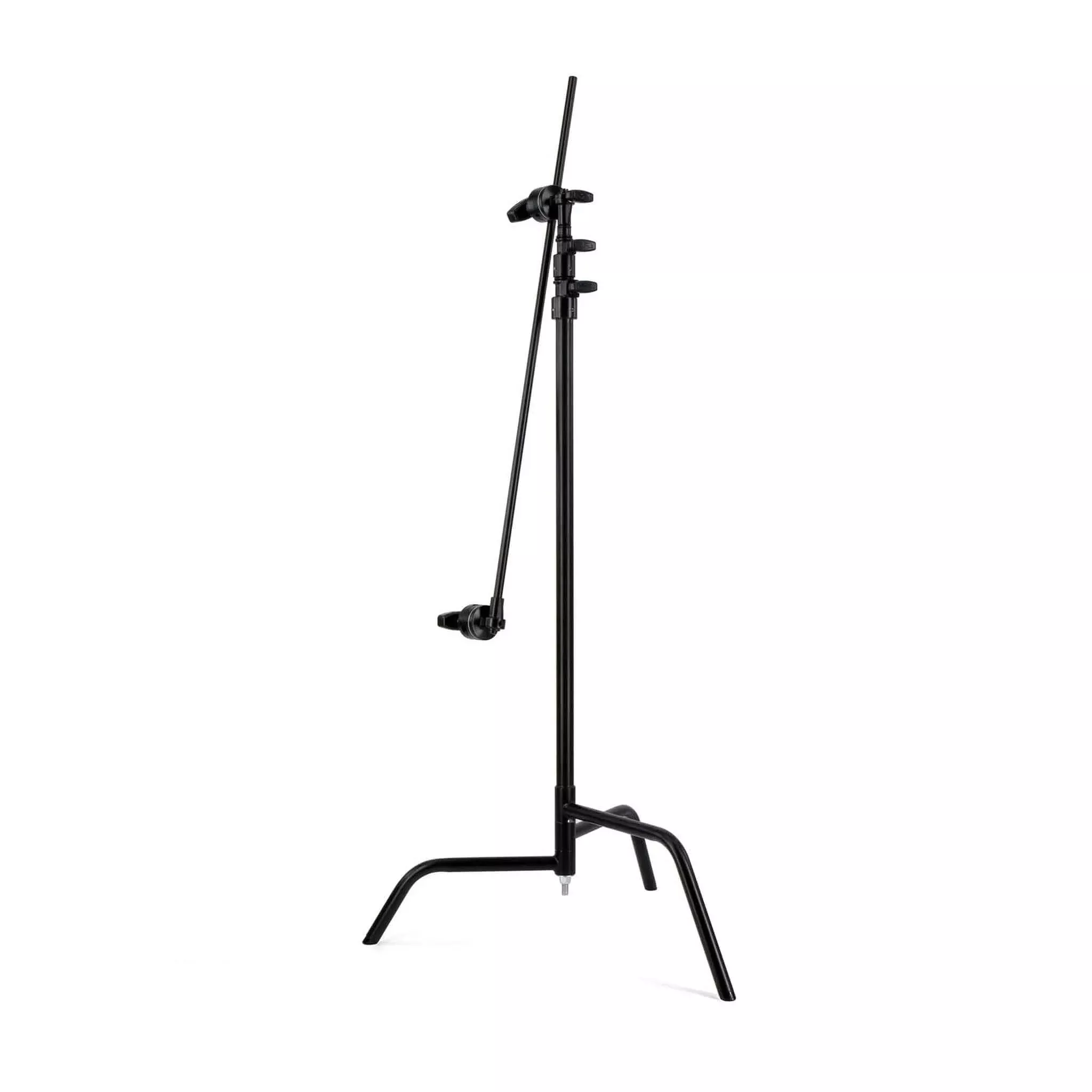 40" Double Riser Spring Loaded Folding C-Stand w/Grip Head & Arm Black