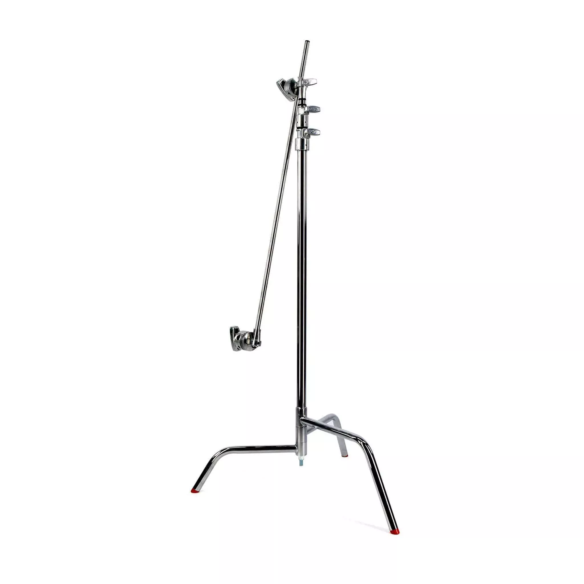 40" Double Riser Spring Loaded Folding C-Stand w/Grip Head & Arm Chrome