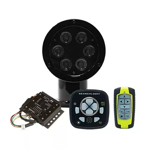 ACR RCL-50 LED Black Searchlight w/URP-103 Wired Point Pad, URC-104 Master Controller & URC-103 Wireless Handheld Remote