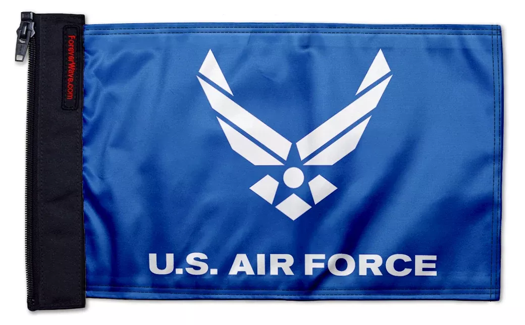 Air Force Blue12"x18" Forever Wave Flag for Jeep Wrangler CJ-7 and CJ-8 1976-1986