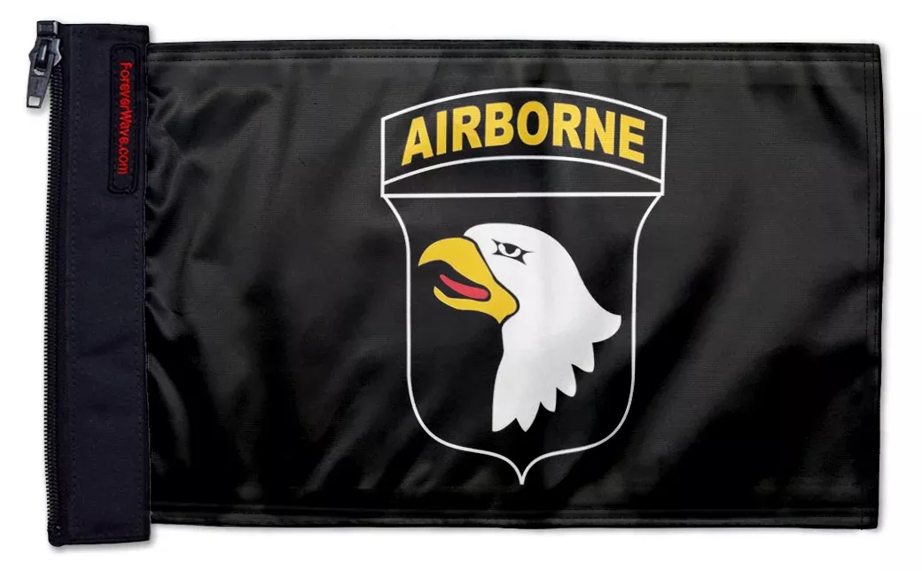 Airborne 101st Division 12"x18" Forever Wave Flag for Jeep Wrangler CJ-7 and CJ-8 1976-1986