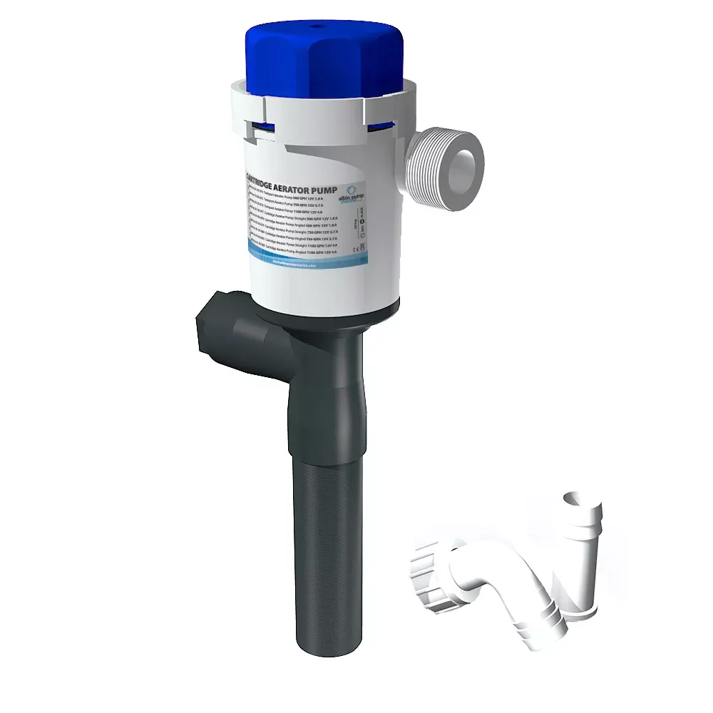 Albin Group Cartridge Aerator Pump – 1100 GPH – 12V – Straight