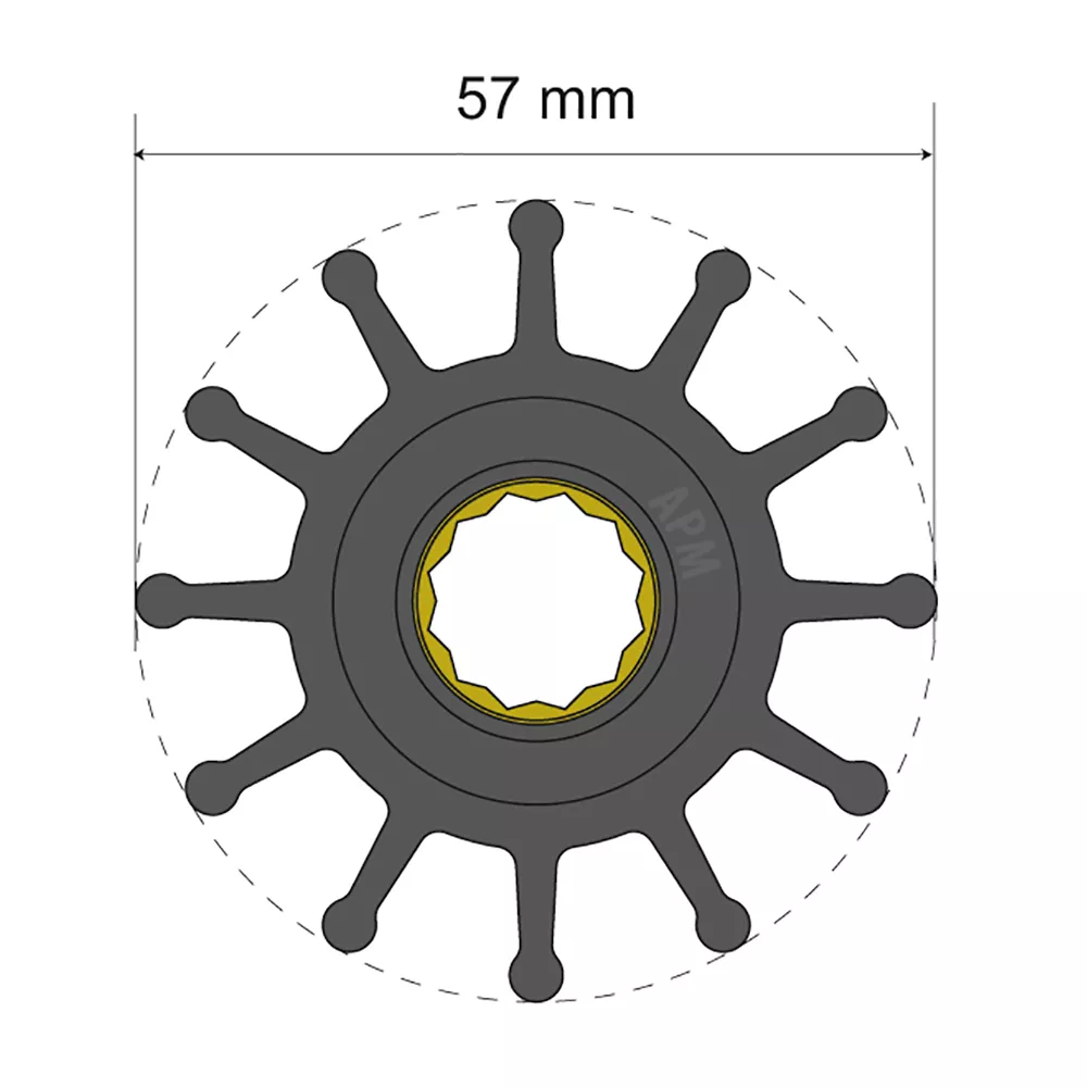 Albin Group Premium Impeller Kit 57 x 16 x 48.2mm – 12 Blade – Spline Insert