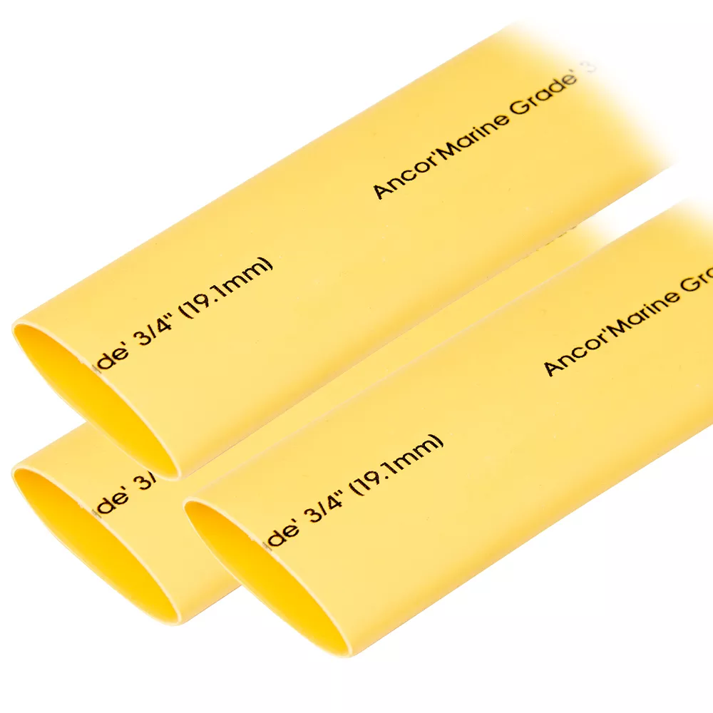 Ancor Heat Shrink Tubing 3/4″ x 3″ – Yellow – 3 Pieces