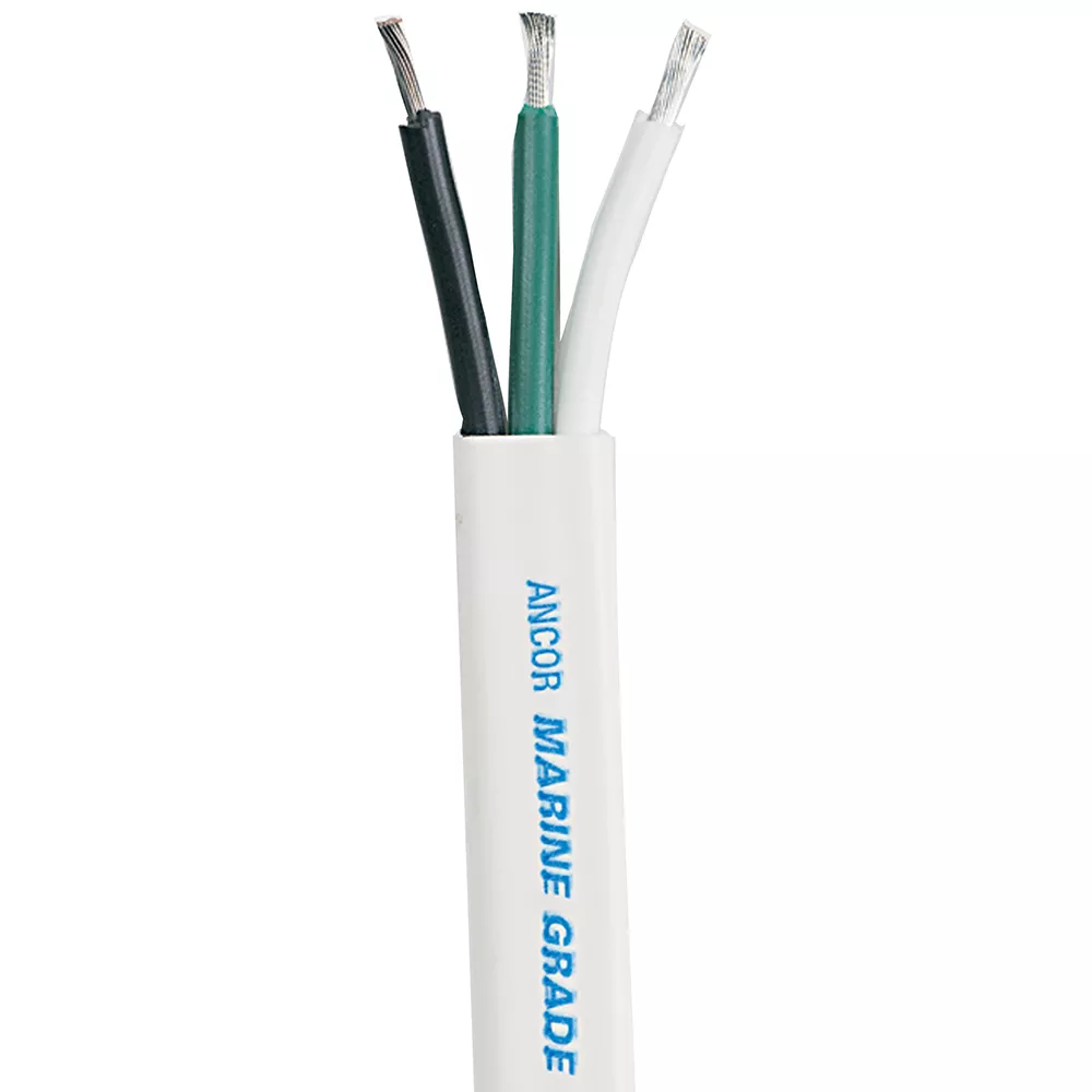 Ancor White Triplex Cable – 14/3 AWG – Flat – 250′
