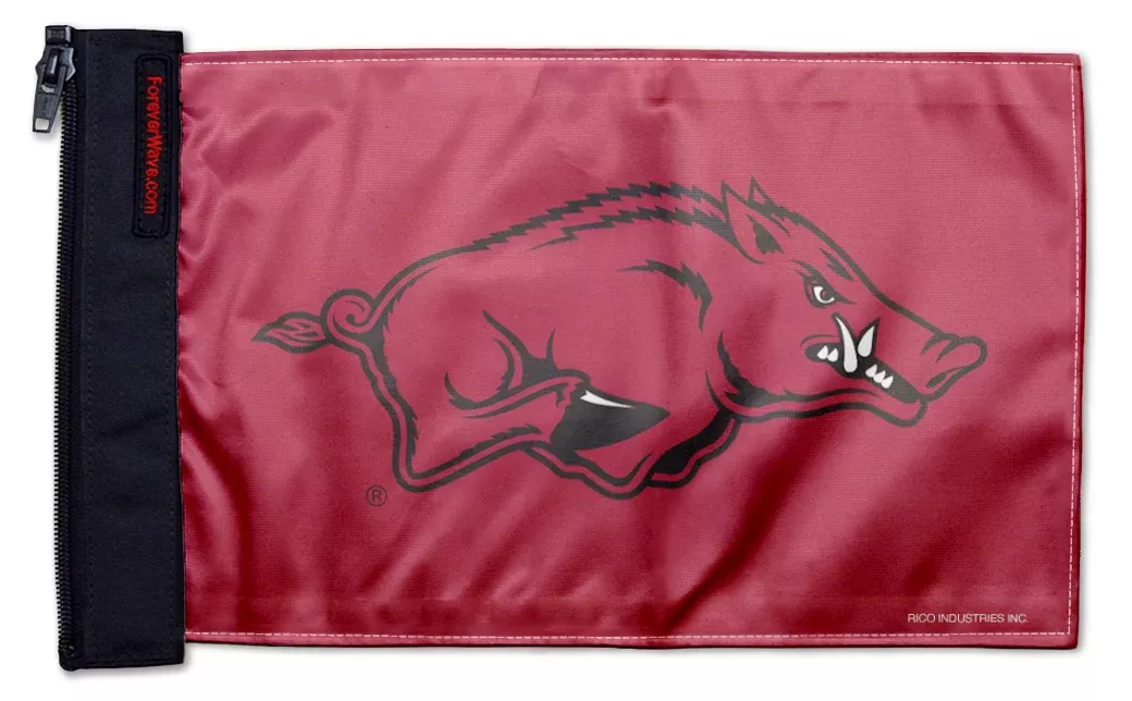 Arkansas 11"x17" Forever Wave Flag for Jeep Wrangler CJ-7 and CJ-8 1976-1986