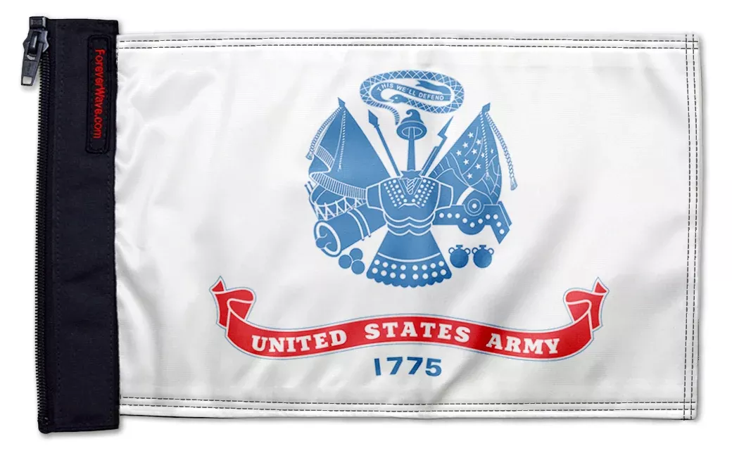 Army 12"x18" Forever Wave Flag for Jeep Wrangler JKU 4-Door 2007-2018