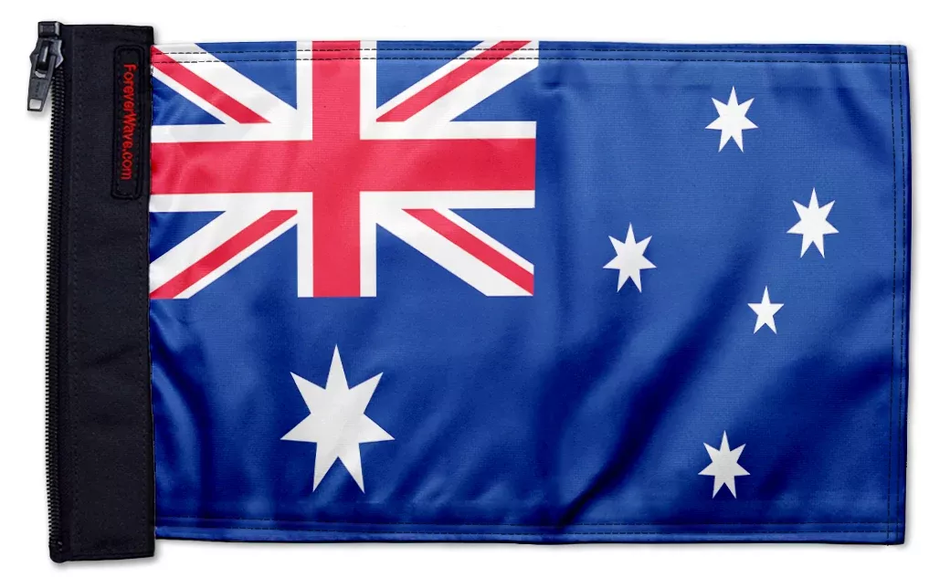Australia 12"x18" Forever Wave Flag for Jeep Wrangler JKU 4-Door 2007-2018