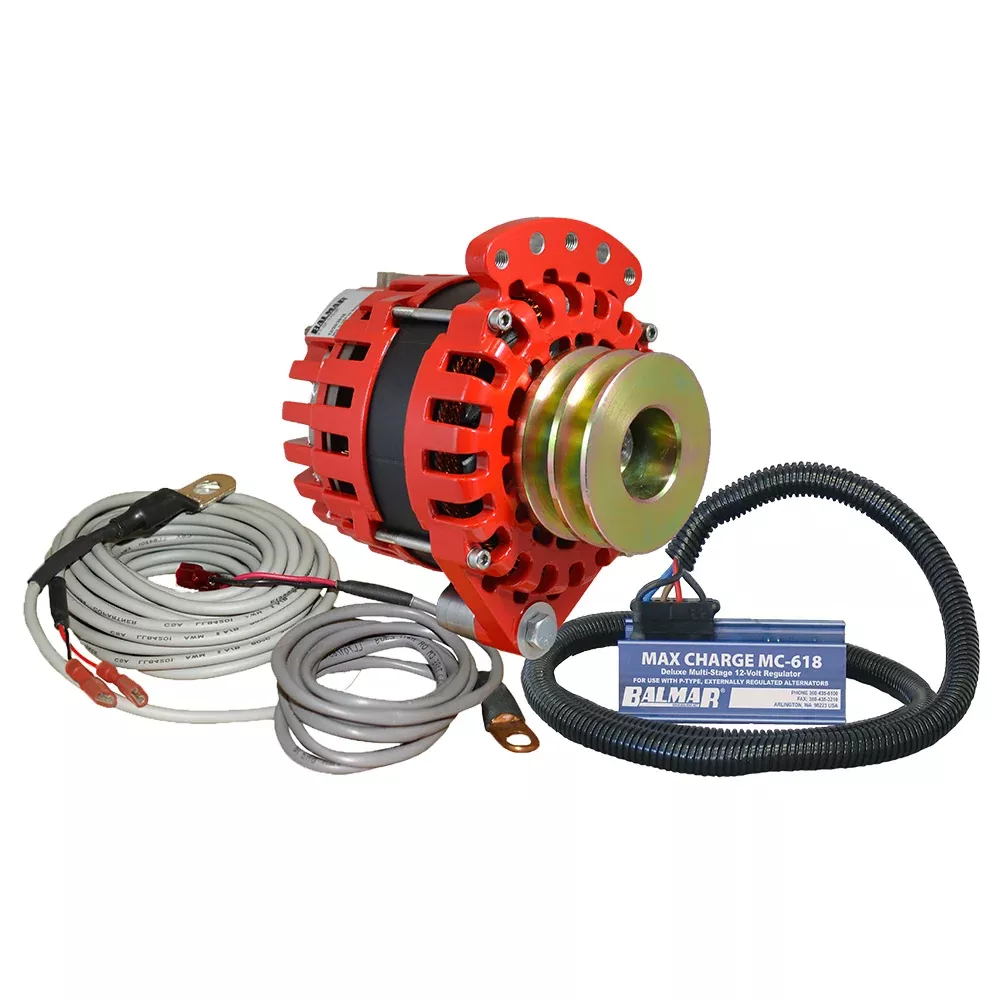Balmar Alternator 1-2" Single Foot Dual V Pulley RegulatorTemp Sensor - 170A Kit - 12V