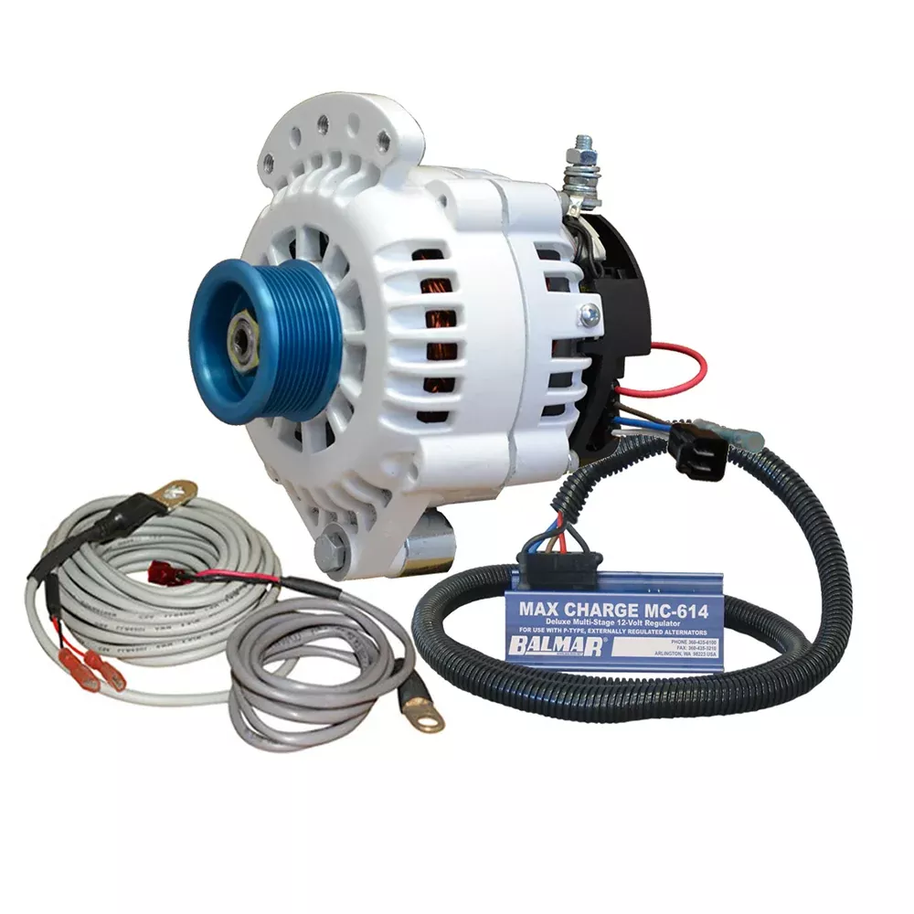 Balmar Alternator 100 AMP Kit 12V 1-2" Single Foot Spindle Mount J10 Pulley RegulatorTemp Sensor [621-VUP-MC-100-J10]