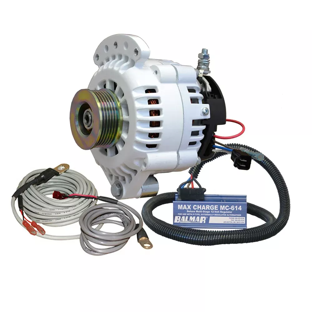 Balmar Alternator 100 AMP Kit 12V 1-2″ Single Foot Spindle Mount K6 Pulley RegulatorTemp Sensor [621-VUP-MC-100-K6]