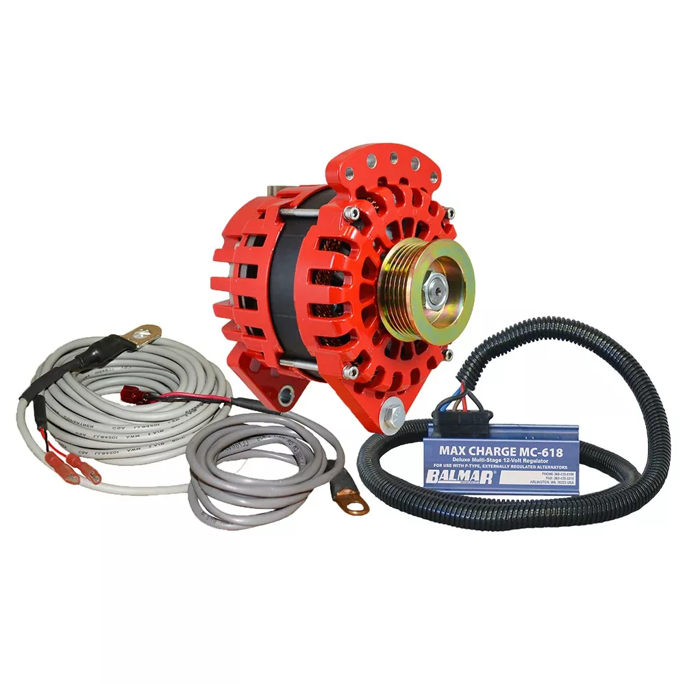 Balmar Alternator 170 AMP Kit 12V 3.15" Dual Foot Saddle K6 Pulley RegulatorTemp Sensor [XT-CR-170-K6-KIT]