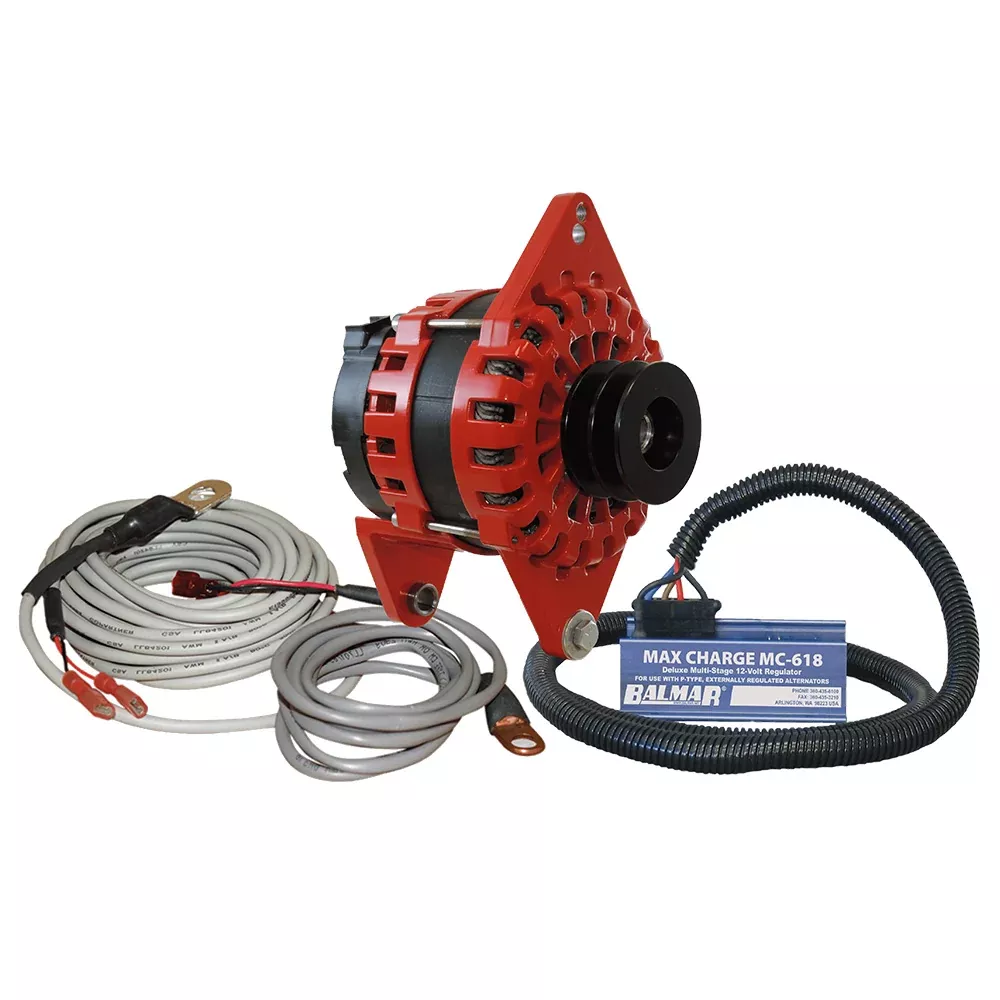 Balmar Alternator 250 AMP Kit 12V 4" Dual Foot Saddle Dual Vee Pulley RegulatorTemp Sensor [XT-DF4-250-DV-KIT]