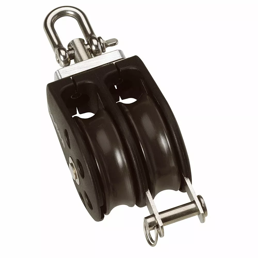 Barton Size 3 45mm Plain Bearing Pulley Block Double Swivel & Becket