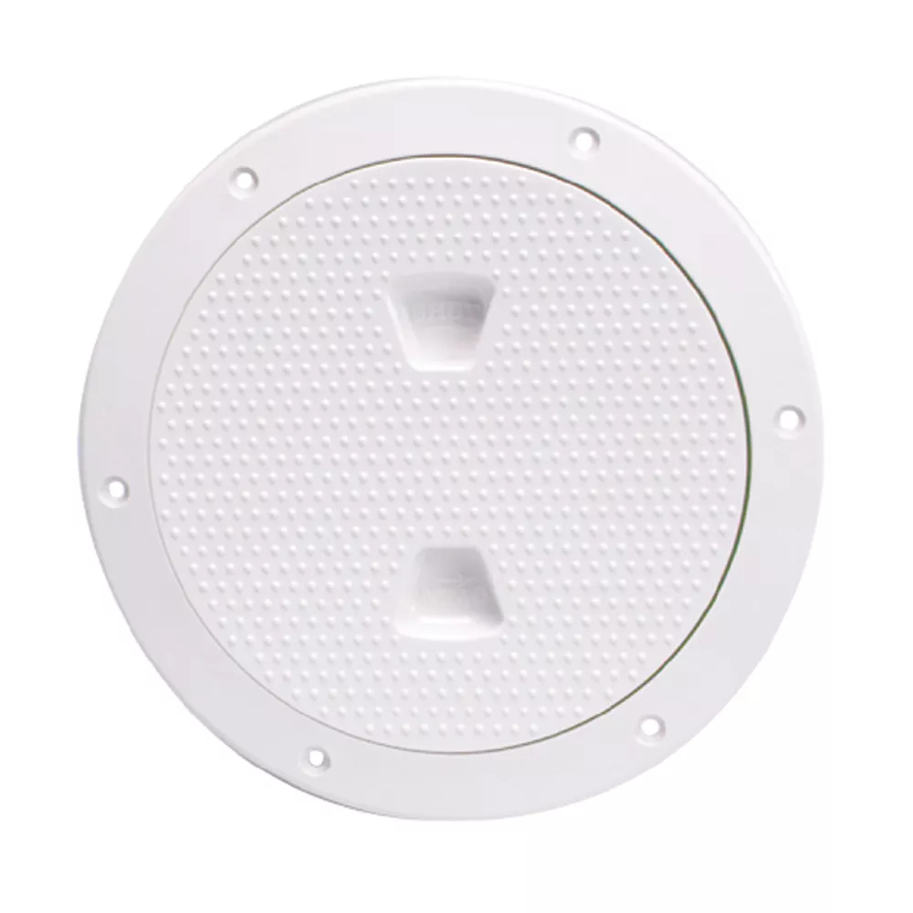 Beckson 6″ Non-Skid Screw-Out Deck Plate – White