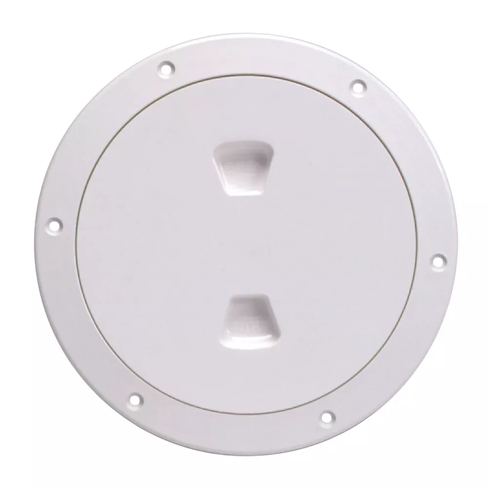 Beckson 6" Smooth Center Screw-Out Deck Plate - White | DP60-W