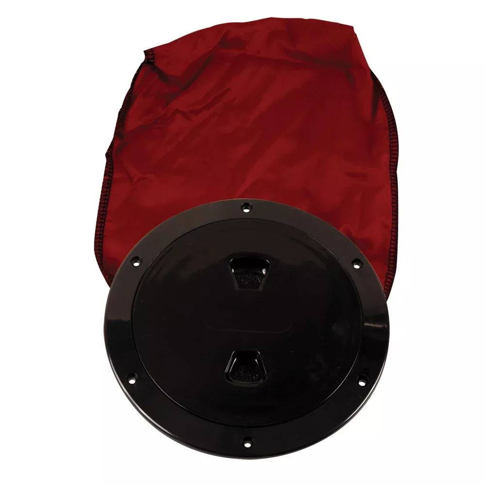 Beckson 6" Stow-Away Deck Plate - Black w/12" Bag | DP60BB
