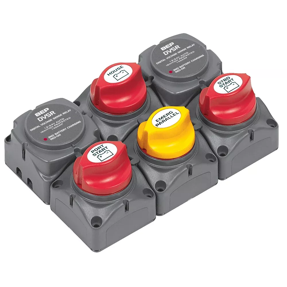 BEP Battery Distribution Cluster f /Twin Outboard Engines w /Three Battery Banks [717-140A-DVSR]