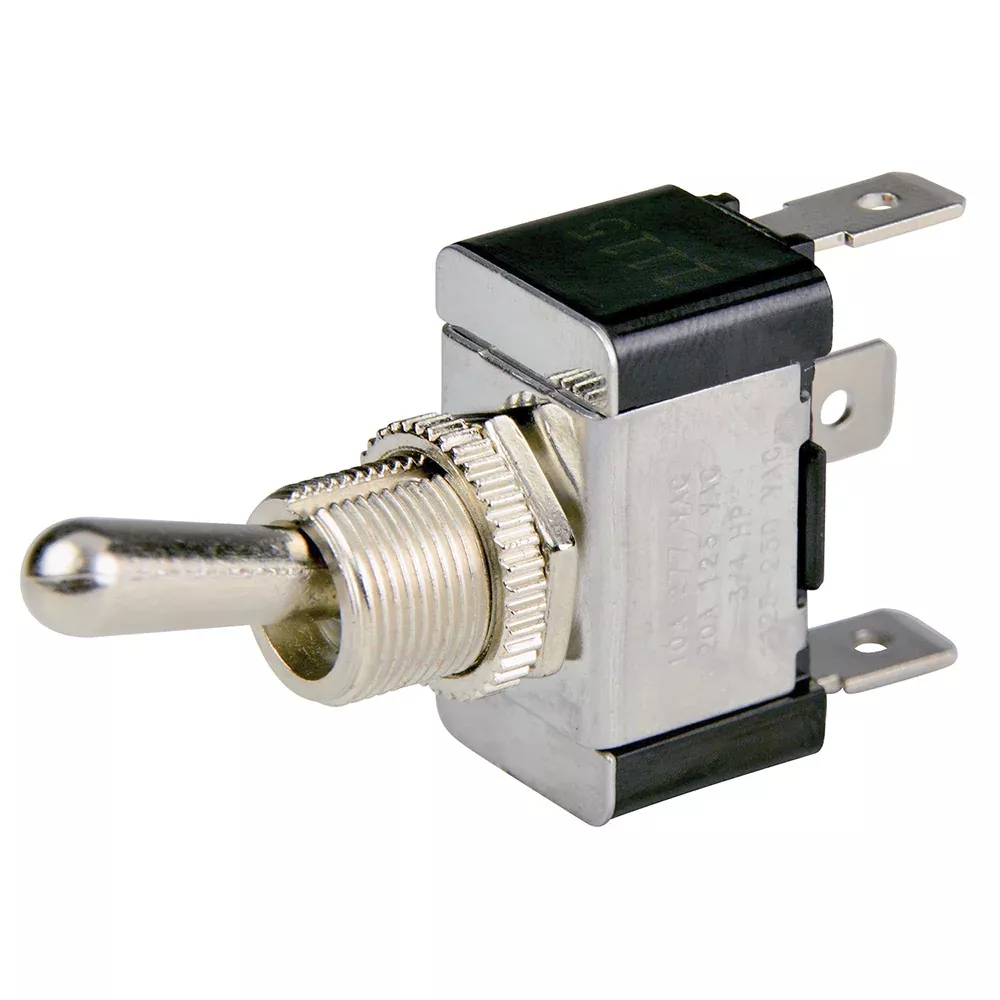 BEP SPDT Chrome Plated Toggle Switch - ON /OFF /ON [1002001]