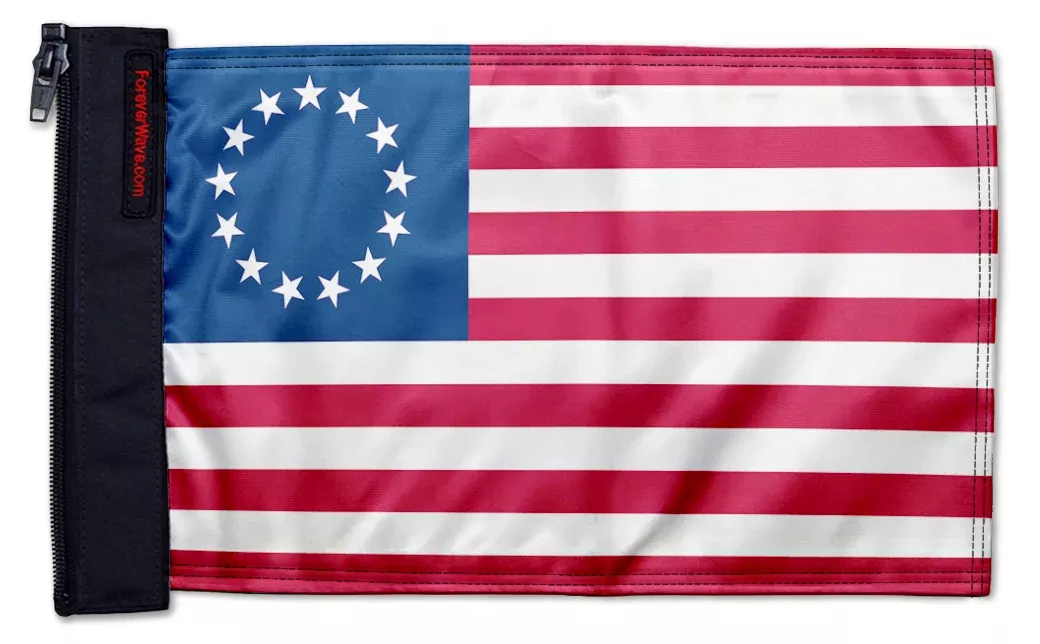 Betsy Ross 12"x18" Forever Wave Flag for Jeep Wrangler LJ 2003-2006