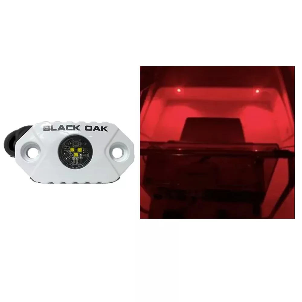 Black Oak Rock Accent Light - Red LEDs - White Housing [MAL-R]
