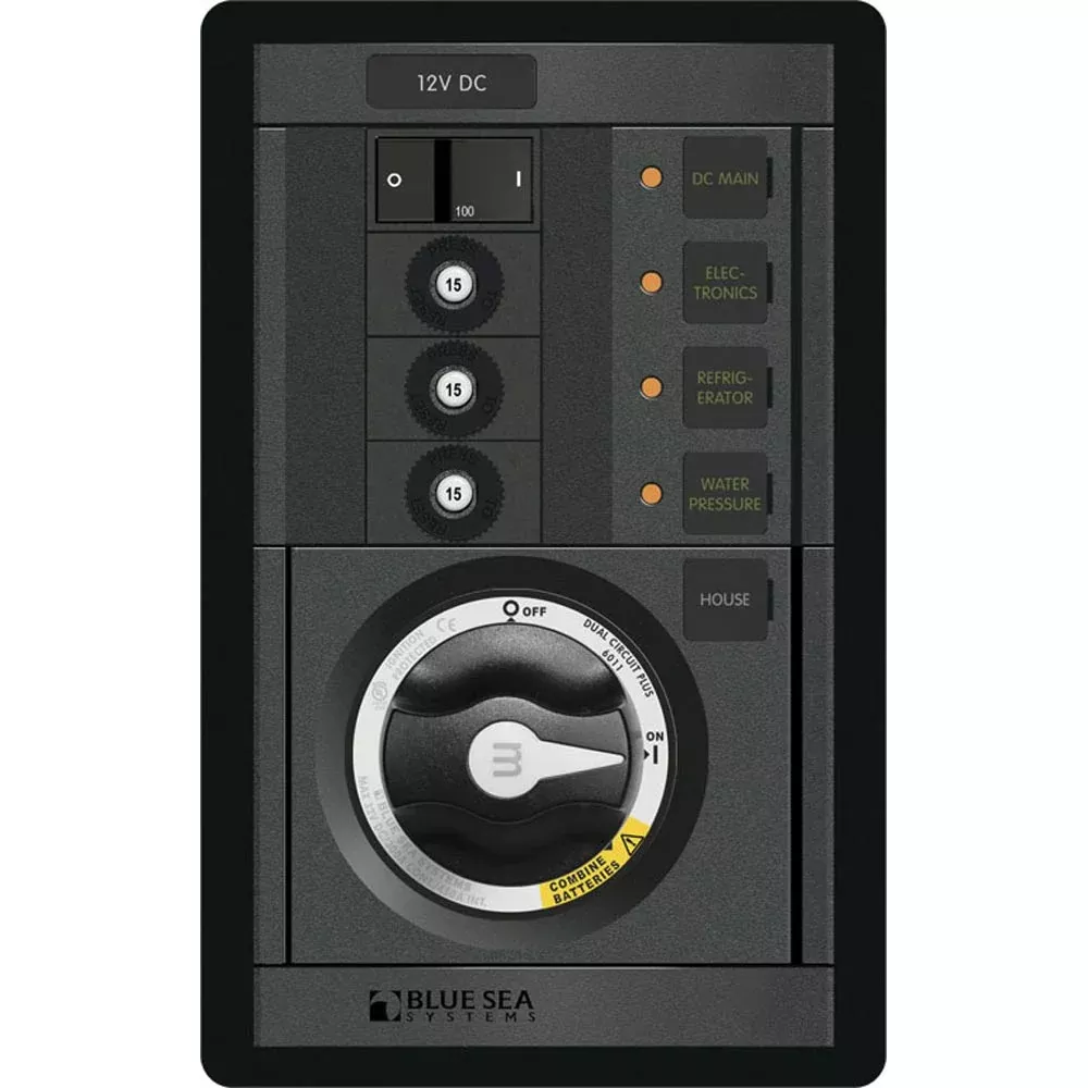 Blue Sea 1408 M-Series Dual Circuit Plus, Main + 3 Positions CLB Vertical | 1408