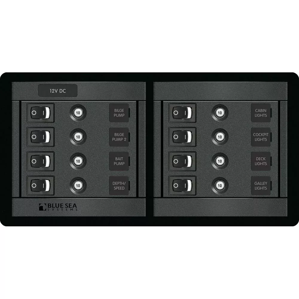 Blue Sea 1456 8 Position Switch CLB Horizontal | 1456