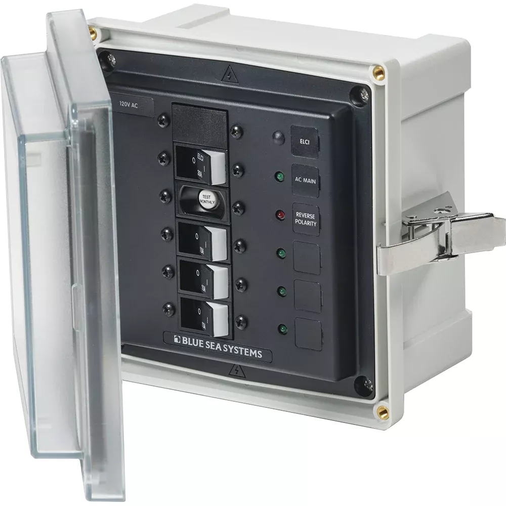 Blue Sea 3128 - SMS Panel Enclosure w/ELCI (30A)3 Branch (15A) - 120V AC [3128]