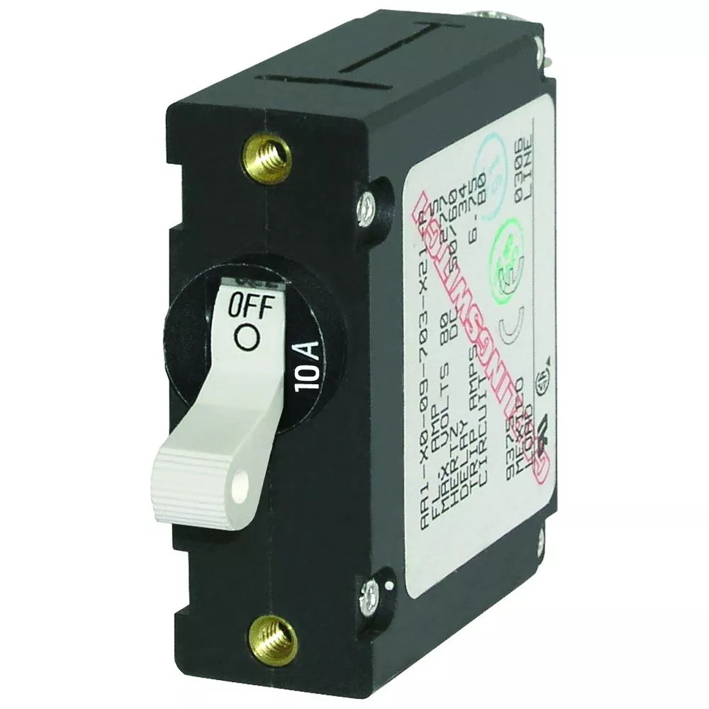 Blue Sea 7206 AC/DC Single Pole Magnetic World Circuit Breaker – 10AMP