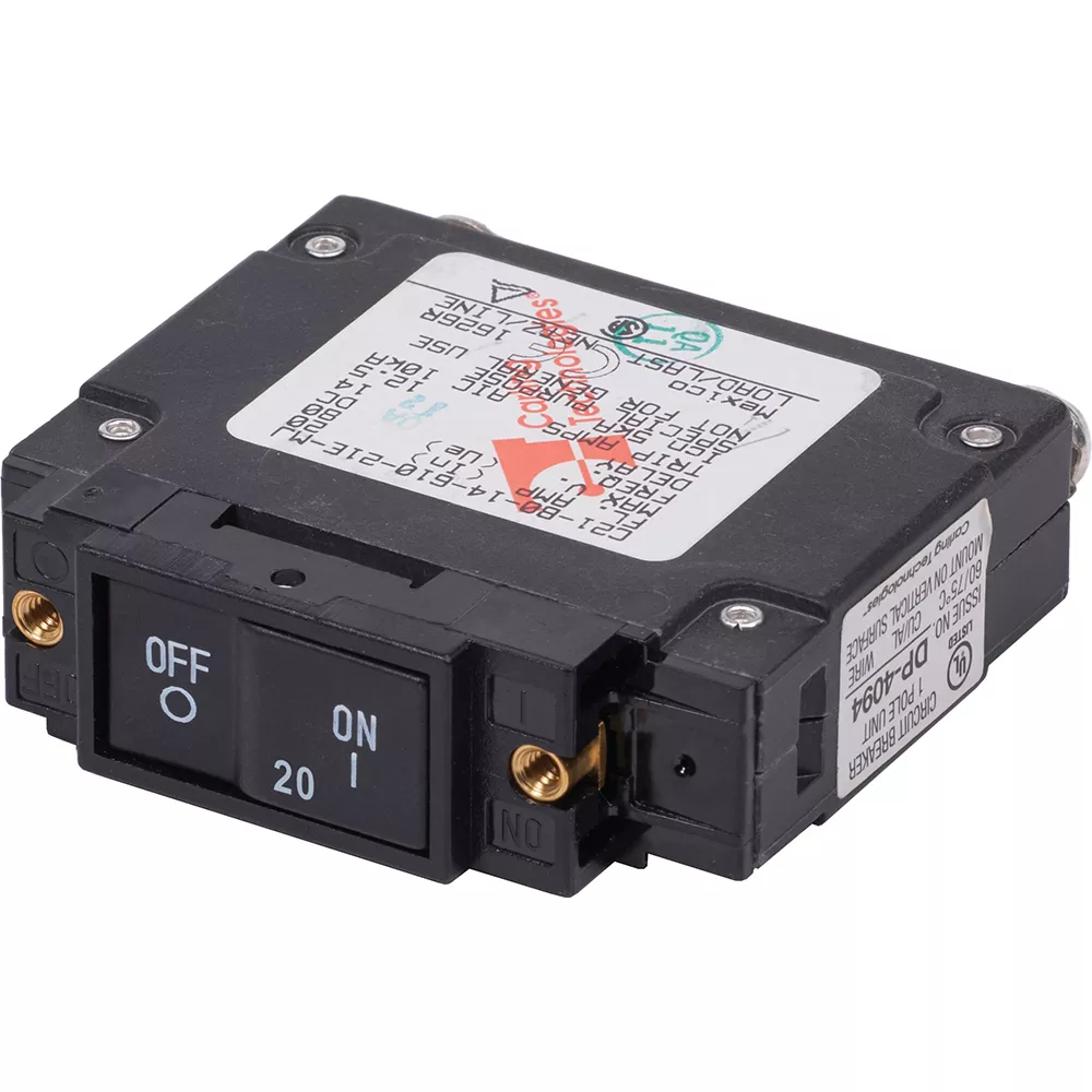 Blue Sea 7443 UL-489 Circuit Breaker – 20A Flat Rocker