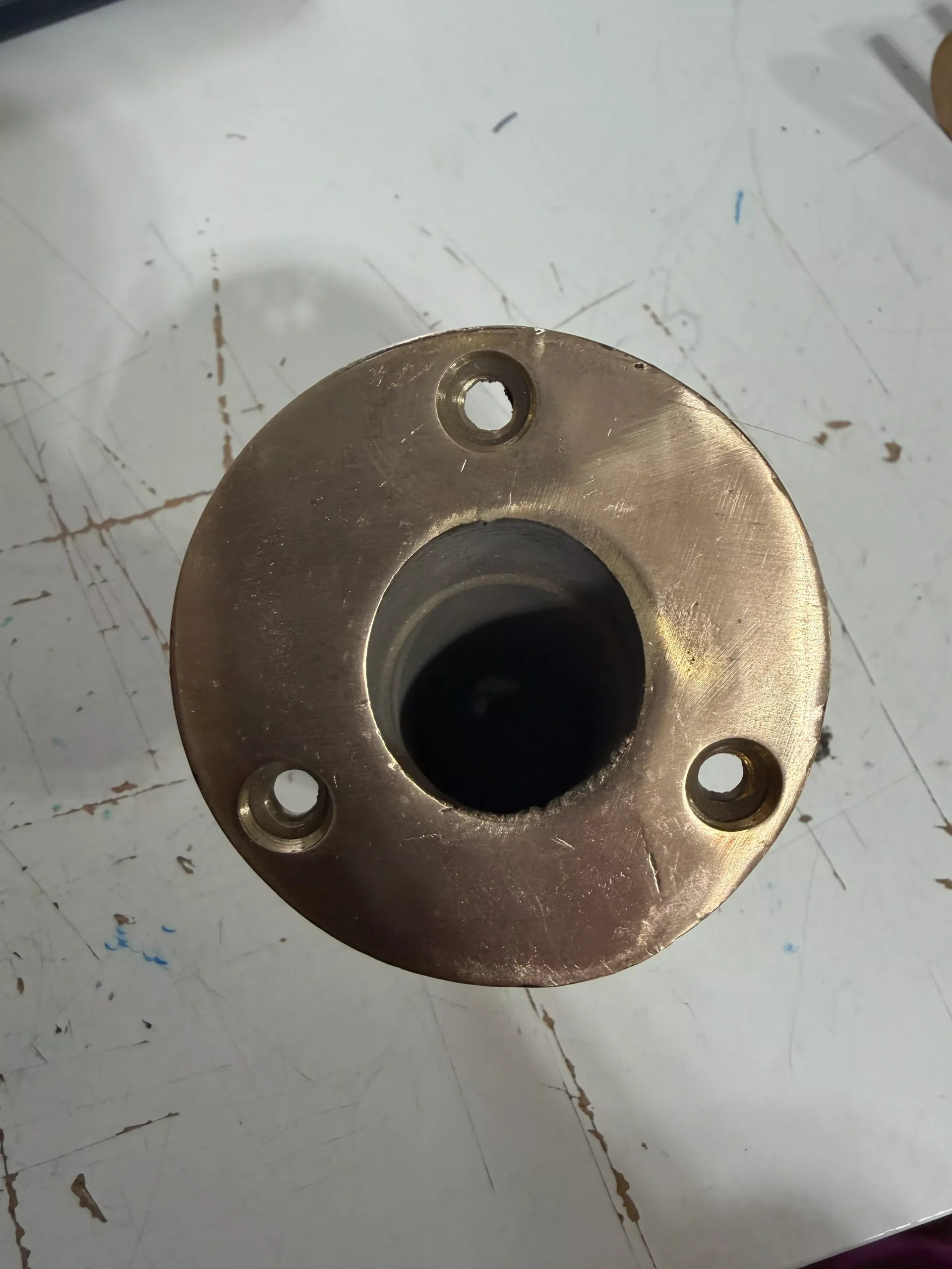 Bronze Through Deck Pole Holder - 1 1/8"