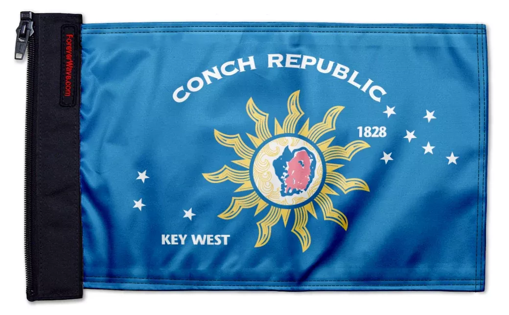 Conch Republic 12"x18" Forever Wave Flag for Jeep Wrangler JKU 4-Door 2007-2018