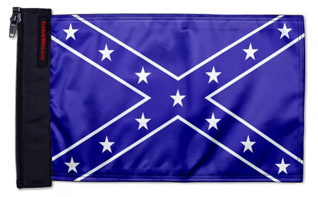 Confederate Blue 12"x18" Forever Wave Flag for Jeep Wrangler CJ-7 and CJ-8 1976-1986