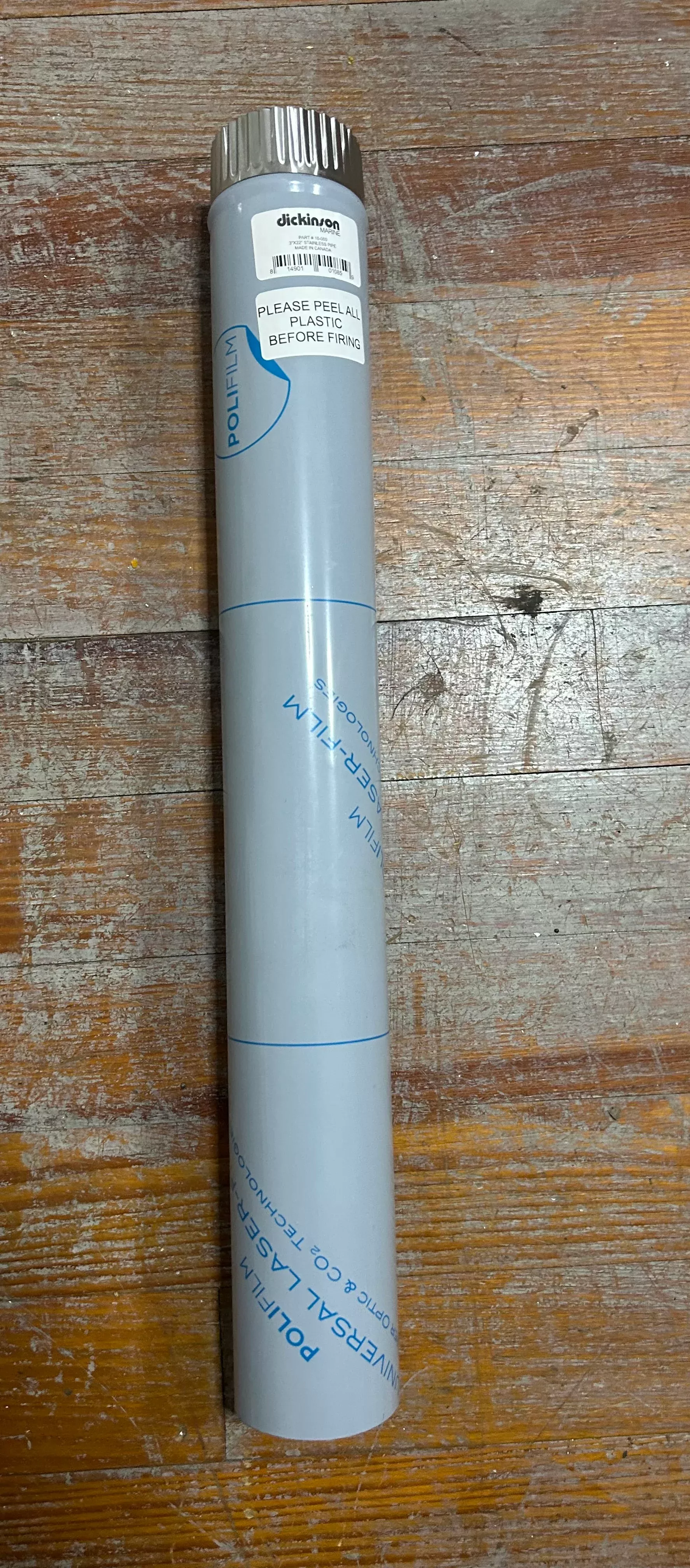 Dickinson Marine 16-000 3” x 22” Stainless Steel Stove Chimney Pipe New