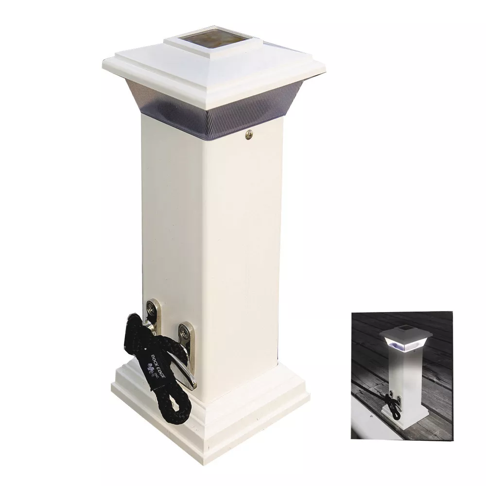 Dock Edge Cleatlite Solar Dock Light w/SS Mooring Cleat 12″