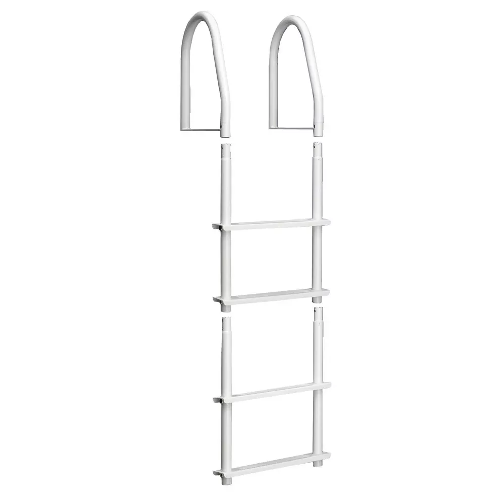 Dock Edge Fixed 4 Step Ladder Bright White Galvalume | 2104-F