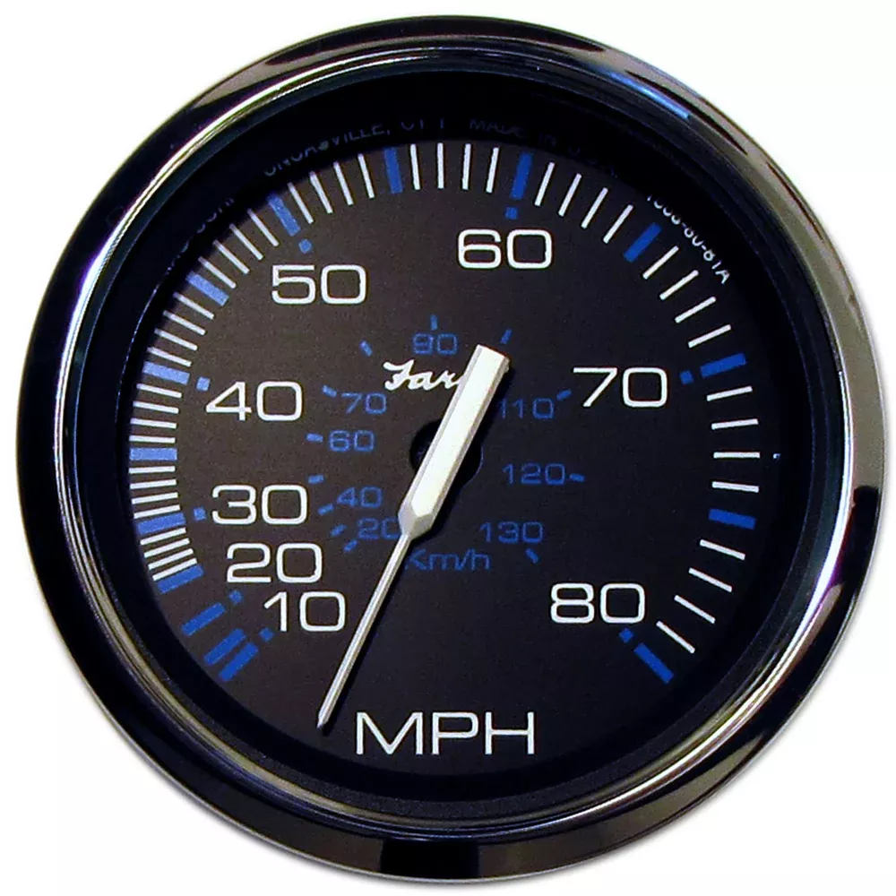 Faria Chesapeake Black 4" Speedometer - 80MPH (Pitot) | 33705