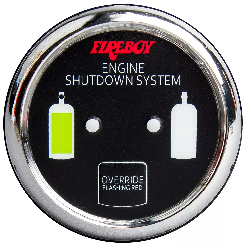 Fireboy-Xintex Deluxe Helm Display w /Gauge Body, LEDColor Graphics f /Engine Shutdown System - Black Bezel Display [DU-RBH-20-R]