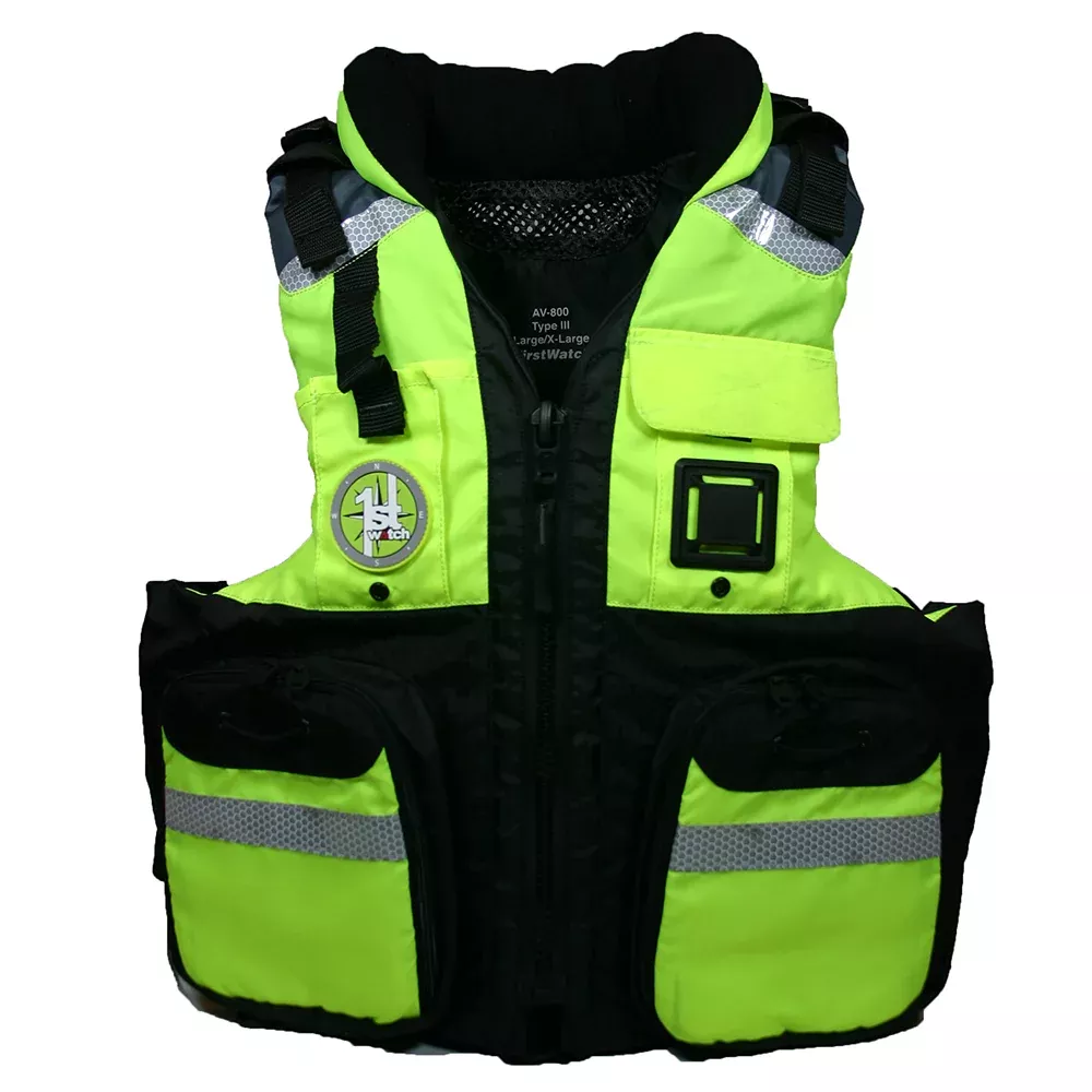 First Watch AV-800 Four Pocket Flotation Vest - Hi-Vis Yellow - Small to Medium[AV-800-HV-S/M]