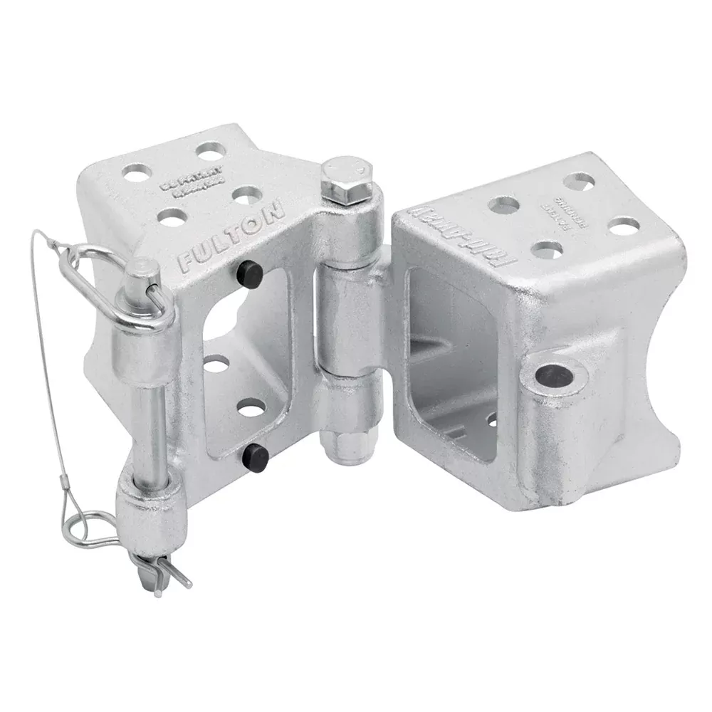 Fulton Fold-Away Bolt-On Hinge Kit 3" x 5" Trailer Beam, Rating 9,000 lbs., 48" Pivot, Z-Max 600 Zinc Finish | HDPB350101