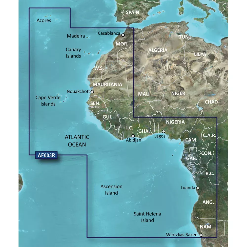 Garmin BlueChart g3 HD - HXAF003R - Western Africa - microSD™/SD | 010-C0749-20
