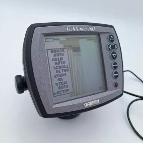 GARMIN FISHFINDER 140 Marine Boat Sounder Sonar Fish Finder w/ Depth Transducer