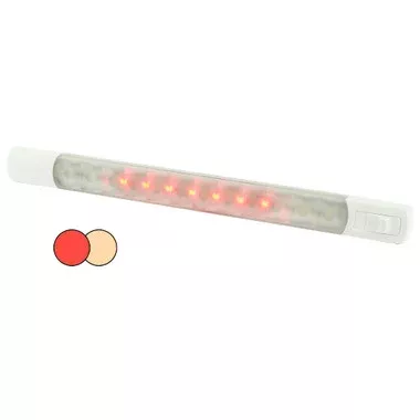 Hella Marine Surface Strip Light w /Switch - Warm White /Red LEDs - 12V [958121101]