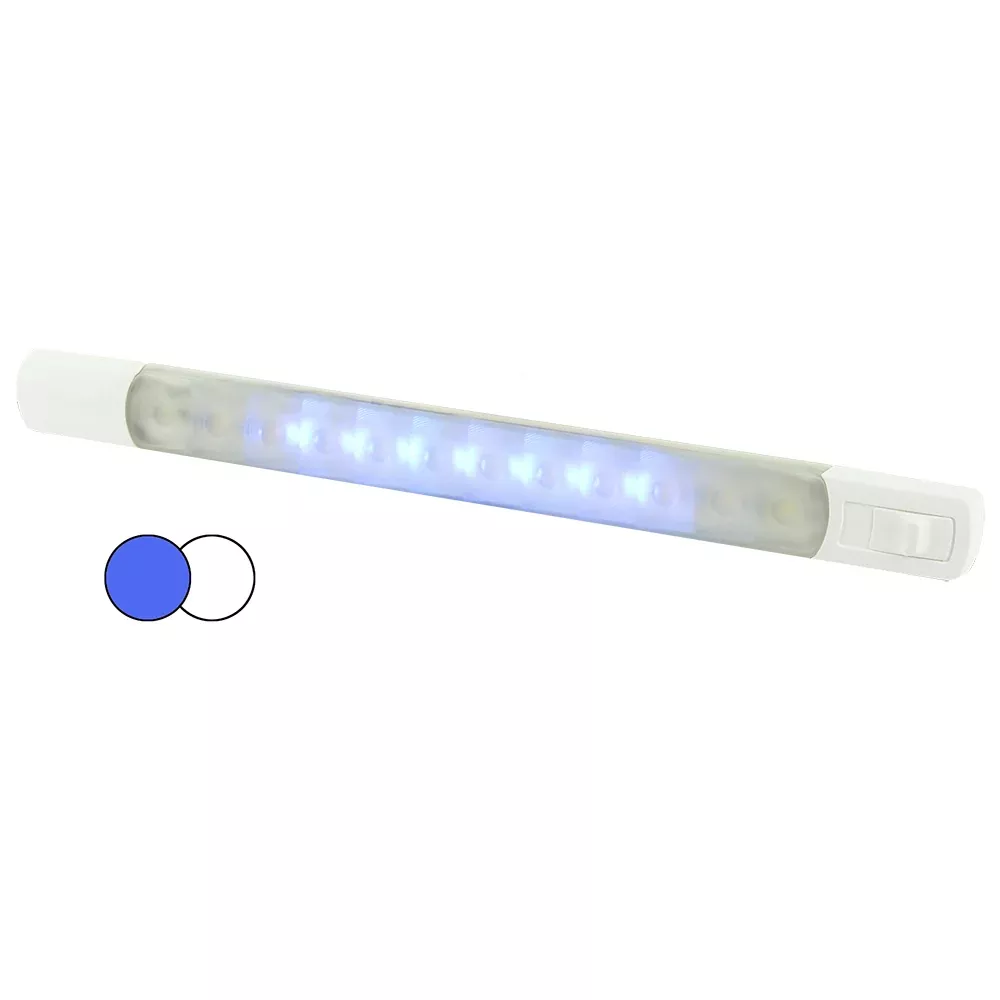 Hella Marine Surface Strip Light w /Switch - White /Blue LEDs - 12V [958121011]