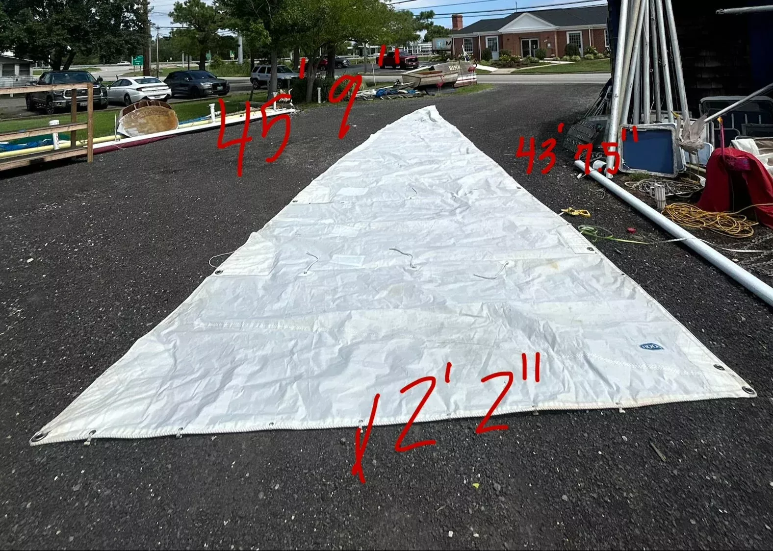 Hood Mainsail C38 43’7.5” Luff x 12’2” Foot w/ Slides & Reef Points